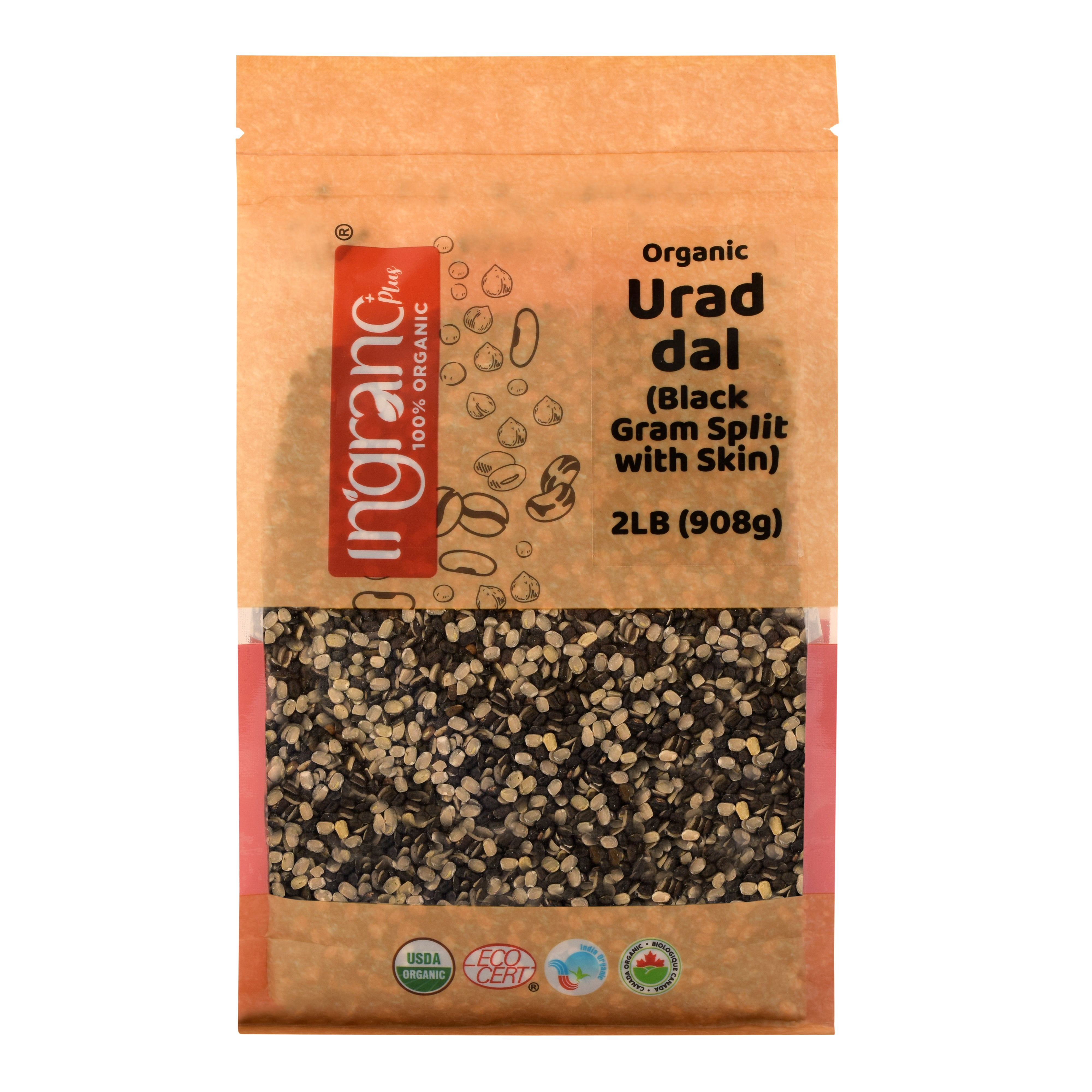 Organic Black Gram Split with Skin (Urad Dal)