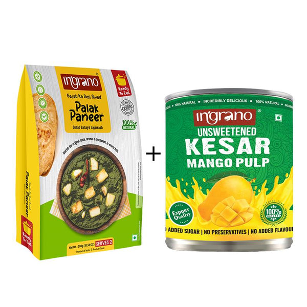 Combo Pack -  Kesar Mango Pulp + Rich Palak Paneer