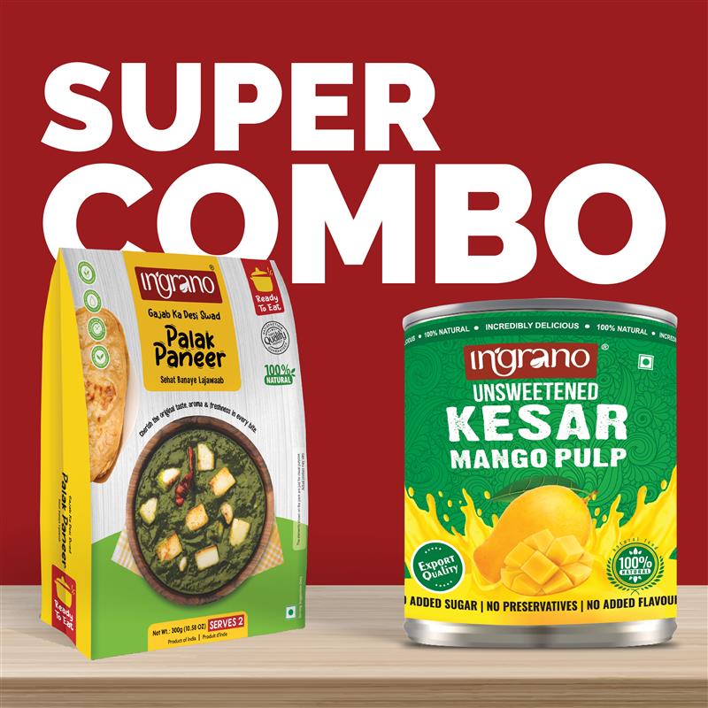 Combo Pack -  Kesar Mango Pulp + Rich Palak Paneer
